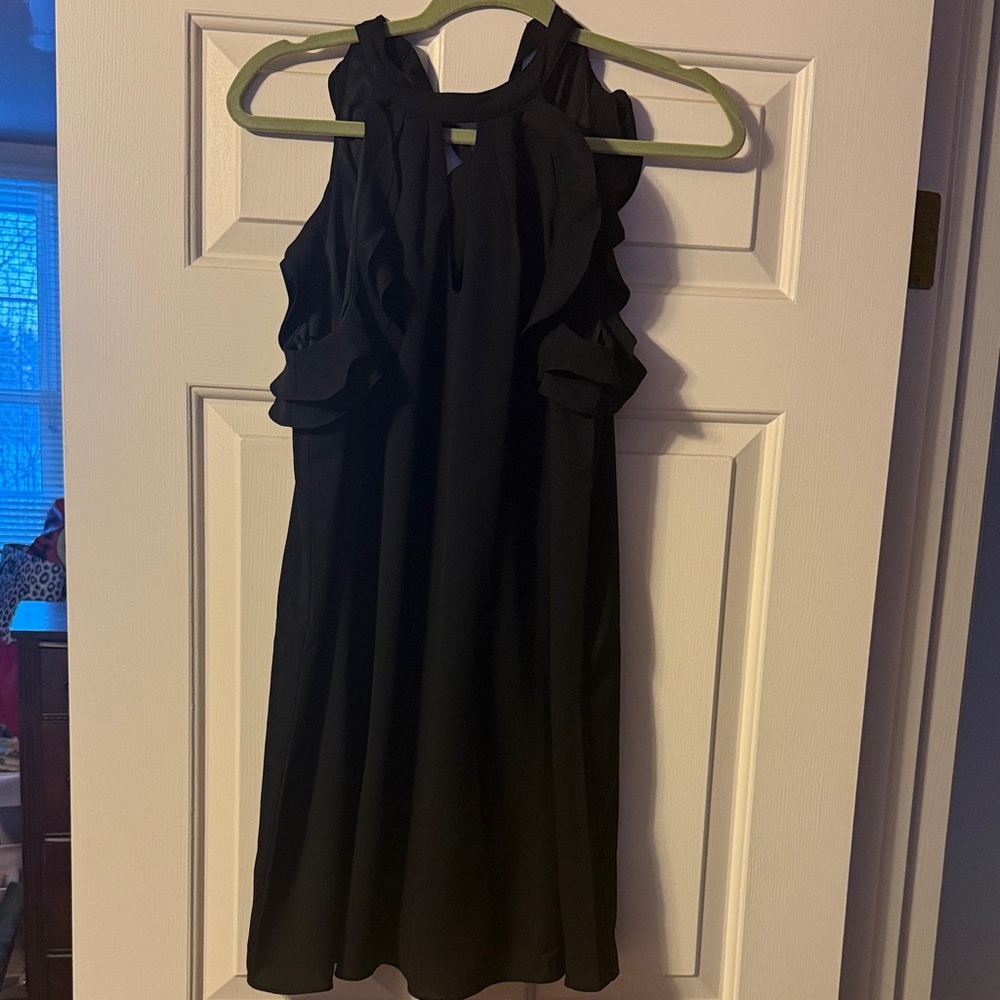 Black Ruffle Sleeve Dress